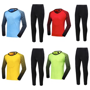 足球守门员服球衣套装定制长袖球衣成年儿童训练门将服防摔护垫