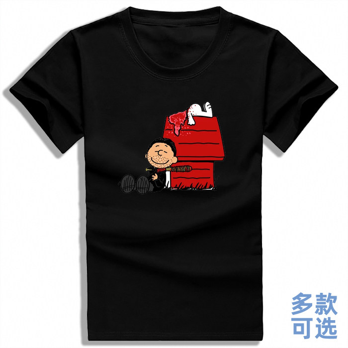 史努比Negan行尸走肉尼根美剧WalkingDead全纯棉短袖t恤半上衣服