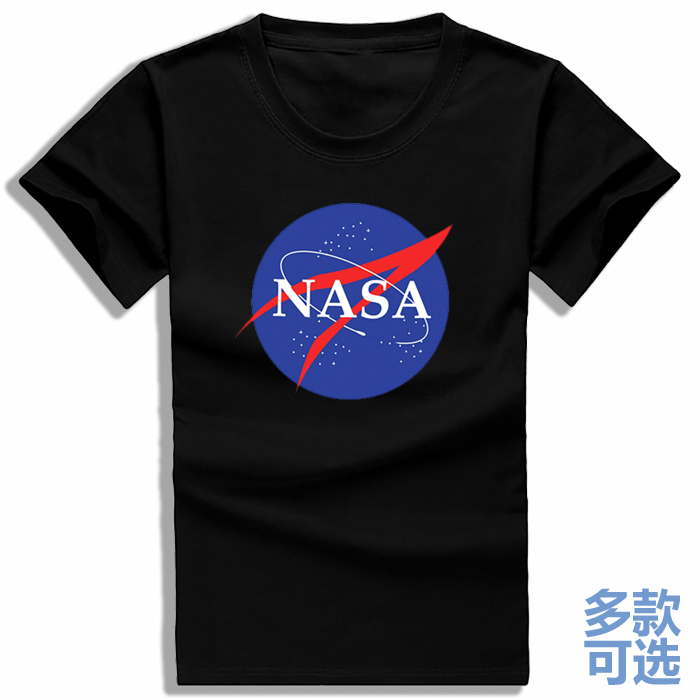 美国国家航空航天局NASA标志logo符号图标全纯棉短袖t恤衫上衣服