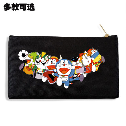 哆啦a梦七小子大雄胖虎静香多啦美手拿帆布笔袋零钱手机包收纳袋
