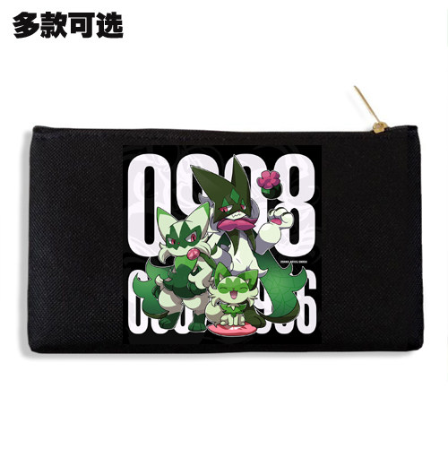 呆火鳄炙烫鳄骨纹巨声鳄宝可梦朱紫手拿钱包帆布笔袋手机收纳袋子