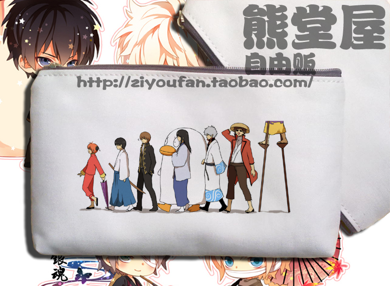 银魂高杉坂本辰马身高排行榜帆布笔袋零钱手拿手机包收纳袋