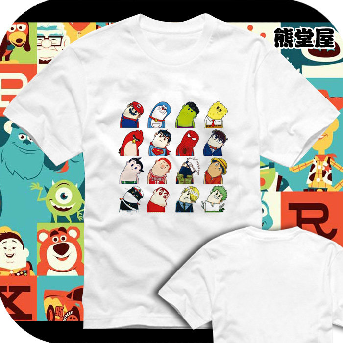 歪脖子弯脖子歪头像动漫直筒宽松圆领全纯棉半短袖t恤衫上衣服