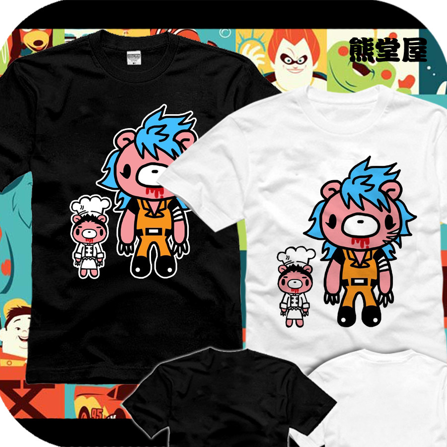 美食的俘虏暴力熊gloomy粉血熊直筒圆领全纯棉短袖t恤衫半袖衣服