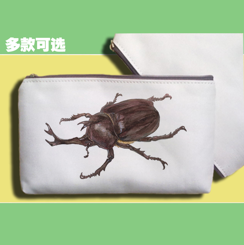 手机包笔袋零钱包帆布包收纳昆虫甲虫独角仙楸甲螳螂兜虫蚱蜢草蜢