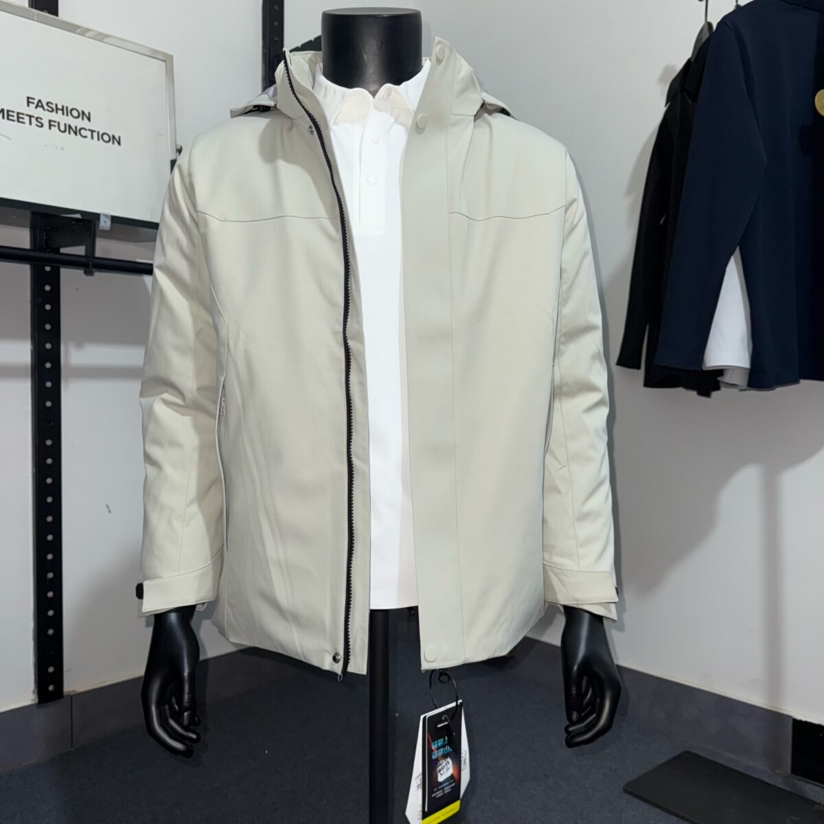 全天候系防水防风男石墨烯内衬鸭绒夹棉秋冬抗寒通勤羽绒服冲锋衣