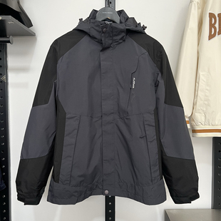 JJ拼接冲锋衣户外防风男女情侣防水秋冬款加绒外套运动登山服夹克