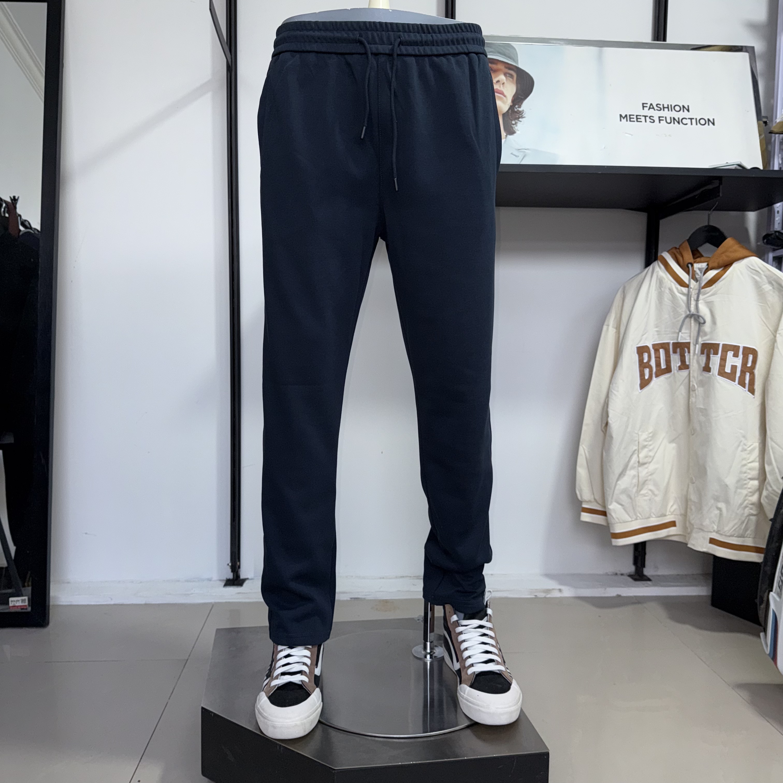 JJ男春秋季纯棉卫裤休闲运动宽松小直筒平口运动裤长裤