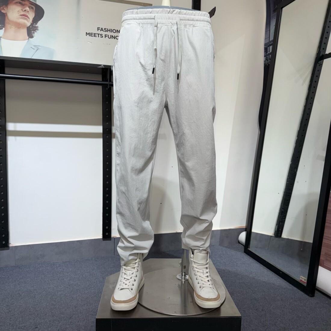 JJ剪标男士纯棉宽松休闲裤潮流舒适简约舒适男装薄款春夏长裤