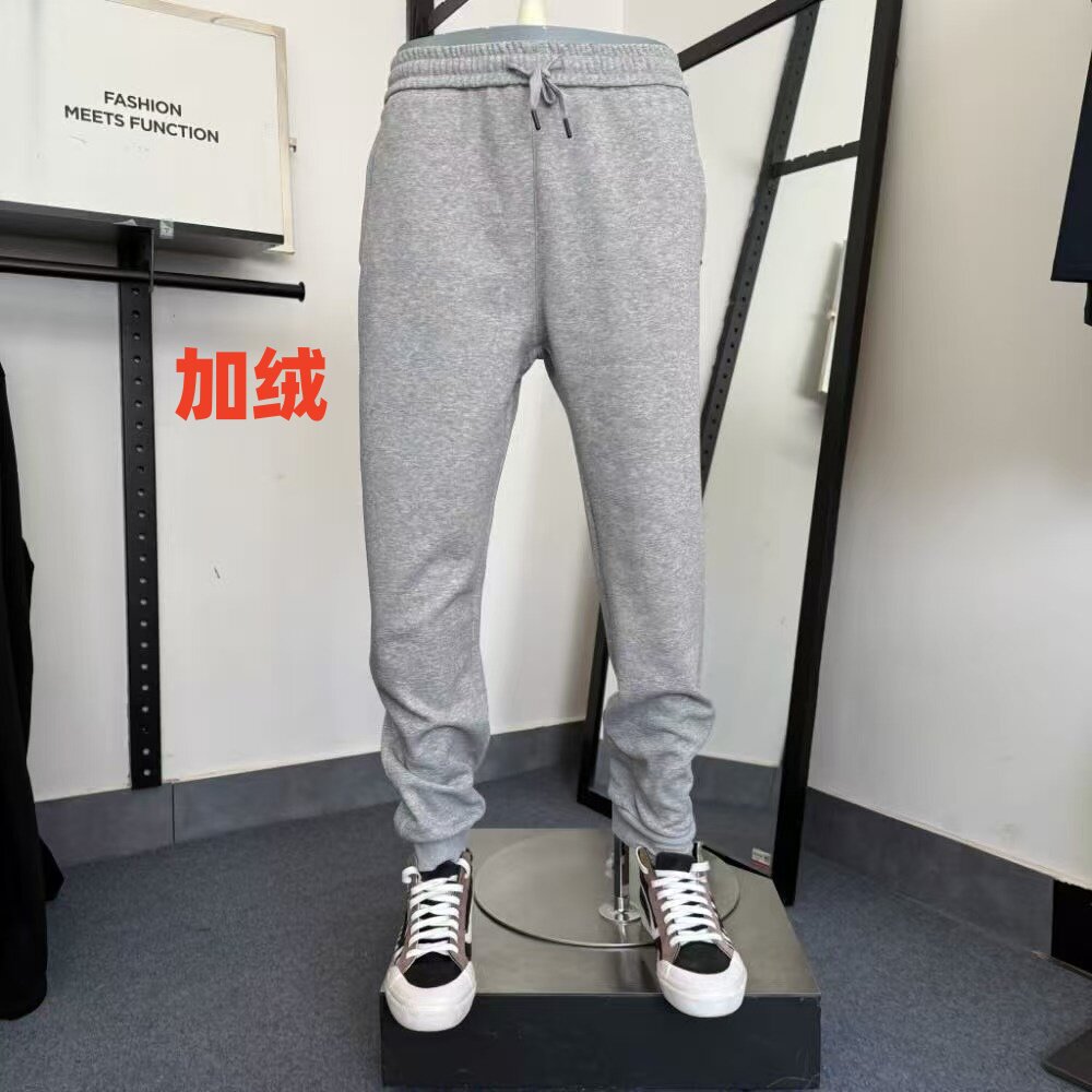 JJ男士秋冬加绒加厚纯棉保暖运动裤休闲裤宽松小角束口卫裤