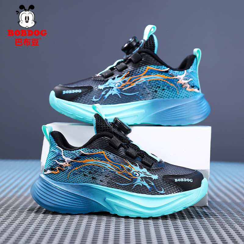 巴布豆童鞋男童跑步鞋2026新款夏季网鞋透气网面中大童儿童运动鞋