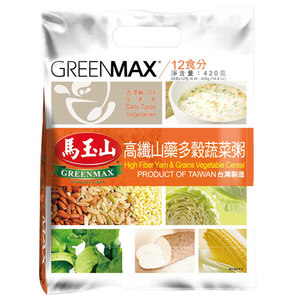 台湾进口 马玉山高纤山药多谷蔬菜粥五谷粉营养早餐代餐12入420g