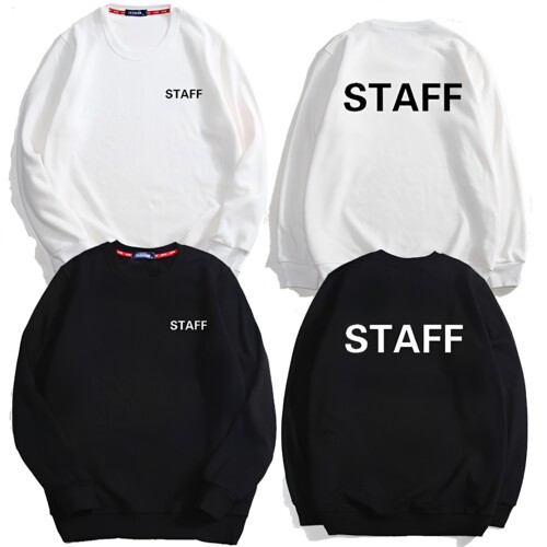 定制工作人员STAFF文字英文印花衣服会场工作人员团队服卫衣衣服