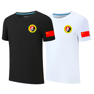 搏击训练服t恤男成人学生上衣散打自由武术协会拳击俱乐部棉短袖