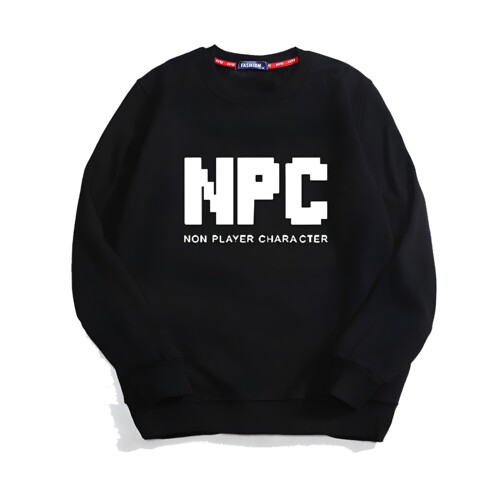 NPC非玩家字母圆领卫衣男女2026年秋冬趣味搞笑长袖聚会活动衣服