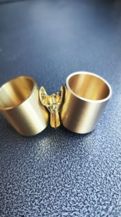 精致黄铜夹罐鸟食罐夹子罐鸟杠站架夹罐架拐配件食槽训鸟黄雀贝子