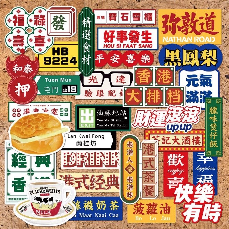 31枚文艺复古港风怀旧贴经典香港系行李箱笔记本电脑ipad手机贴