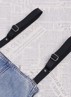 背带裙的肩带配件 一对2厘米宽缝纫洗不坏超纤皮背带背带裤吊带