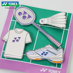 yonex尤尼克斯yy羽毛球拍别针衣服徽章胸针球包装饰挂件AC013095