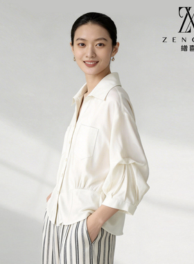 简约大气轻熟百搭白色2026桑蚕丝真丝新款小衫女显瘦通勤翻领衬衫