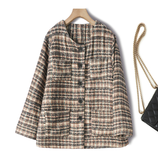 2025新 气质上衣开衫 经典 优雅小香风外套100%桑蚕丝真丝棉服女冬季