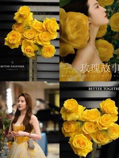 玫瑰的故事刘亦菲同款晚礼服黄色抹胸宴会名媛气质高级感成人礼夏