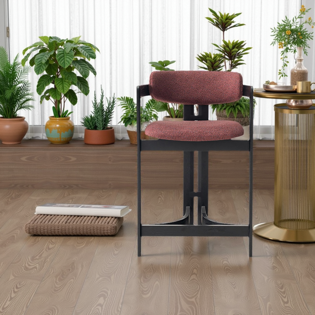 北欧轻奢餐椅意式极简家用白蜡木现代吧椅酒店会所洽谈高脚凳子