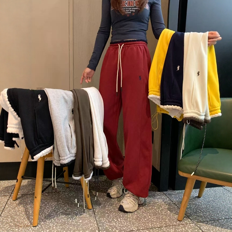 弯刀裤女士学生2025新款小个子卫裤秋冬季拼色抽绳两穿休闲裤加绒