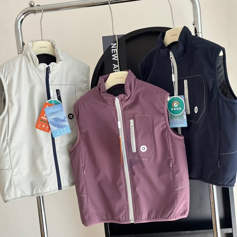 中大儿童太空棉马甲秋冬男女童防水夹棉马夹户外登山露营保暖背心