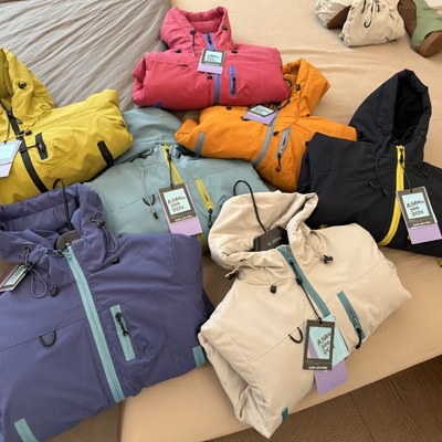 冬款保暖连帽中大童加棉软壳冲锋衣外套户外男女防风防水羽绒棉服