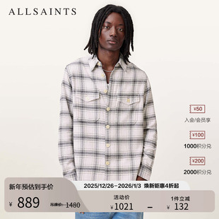 格纹工装 新款 衬衫 宽松衬衣2025冬季 M125SC 时尚 ALLSAINTS男士