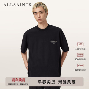 新款 上衣2025年秋季 M071PB 字母印花T恤圆领短袖 ALLSAINTS男士