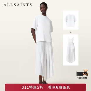 ALLSAINTS女士优雅连衣裙T恤吊带百褶裙两件套裙装2026秋季W326DB