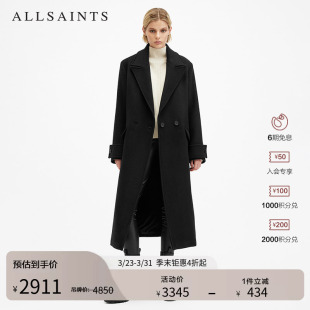 W006OZ 女装 ALLSAINTS女士优雅呢大衣宽松简约质感外套春季 款