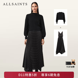 ALLSAINTS女士慵懒连衣裙两件套裙装毛衣吊带褶裙2026秋季W064DD