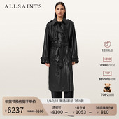 ALLSAINTS女士宽松皮大衣Hendry皮风衣外套2025冬新款 W114LB