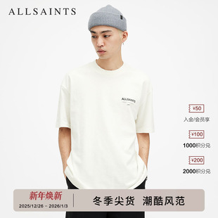 男装 ALLSAINTS男士 秋季 T恤logo印花上衣打底衫 M071PB 宽松短袖