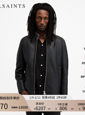 ALLSAINTS男士修身毛领皮衣HAYWARD夹克外套秋季款男装M057LB