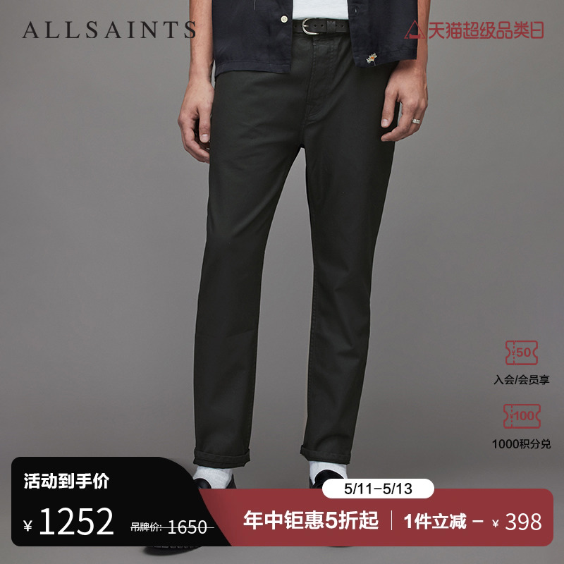 ALLSAINTS男士黑色牛仔裤