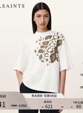 ALLSAINTS女士印花T恤圆领半袖时尚穿搭2026年春季女装W068JC