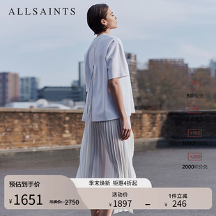 ALLSAINTS女士优雅连衣裙T恤吊带百褶裙两件套裙装 W326DB 2026春季