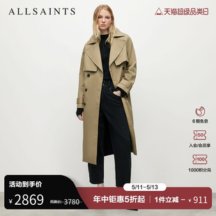 ALLSAINTS女士中长款 撞色拼接外套WO096Y 款 休闲风衣秋季