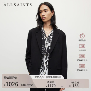 男装 黑色西服外套秋季 M004QZ 翻领休闲小西装 ALLSAINTS男士