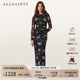 长裙2025冬新款 ALLSAINTS女士轻盈花卉连衣裙长袖 修身 W228DD