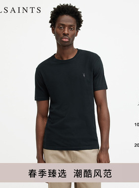 ALLSAINTS男士圆领T恤羊头刺绣纯色内搭上衣春季款男装MD131G