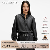 女装 ALLSAINTS女士羊羔皮革衬衫 Sara休闲真皮皮衣秋季 W038PB
