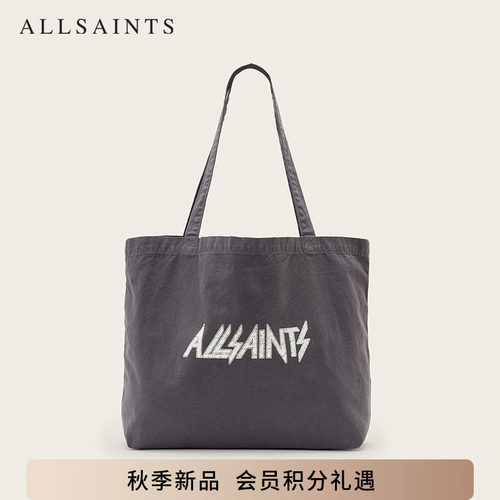 ALLSAINTS男士醒目Logo帆布袋BACKSTAGE水洗托特包2026秋新款