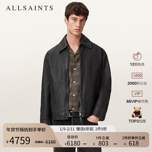 ALLSAINTS男士简约皮衣夹克Garrison皮外套2025冬新款M054LD