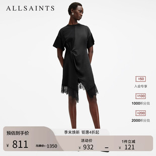 女装 W115DB 蕾丝短裙子春季 ALLSAINTS女士优雅连衣裙T恤式