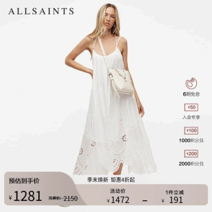 ALLSAINTS女士露背吊带裙刺绣镂空连衣裙秋季 W171DA 女装